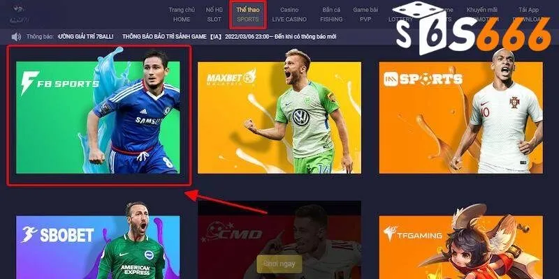 Sảnh game FB Sports tạo trải nghiệm đỉnh cao trong thỏa mãn đam mê